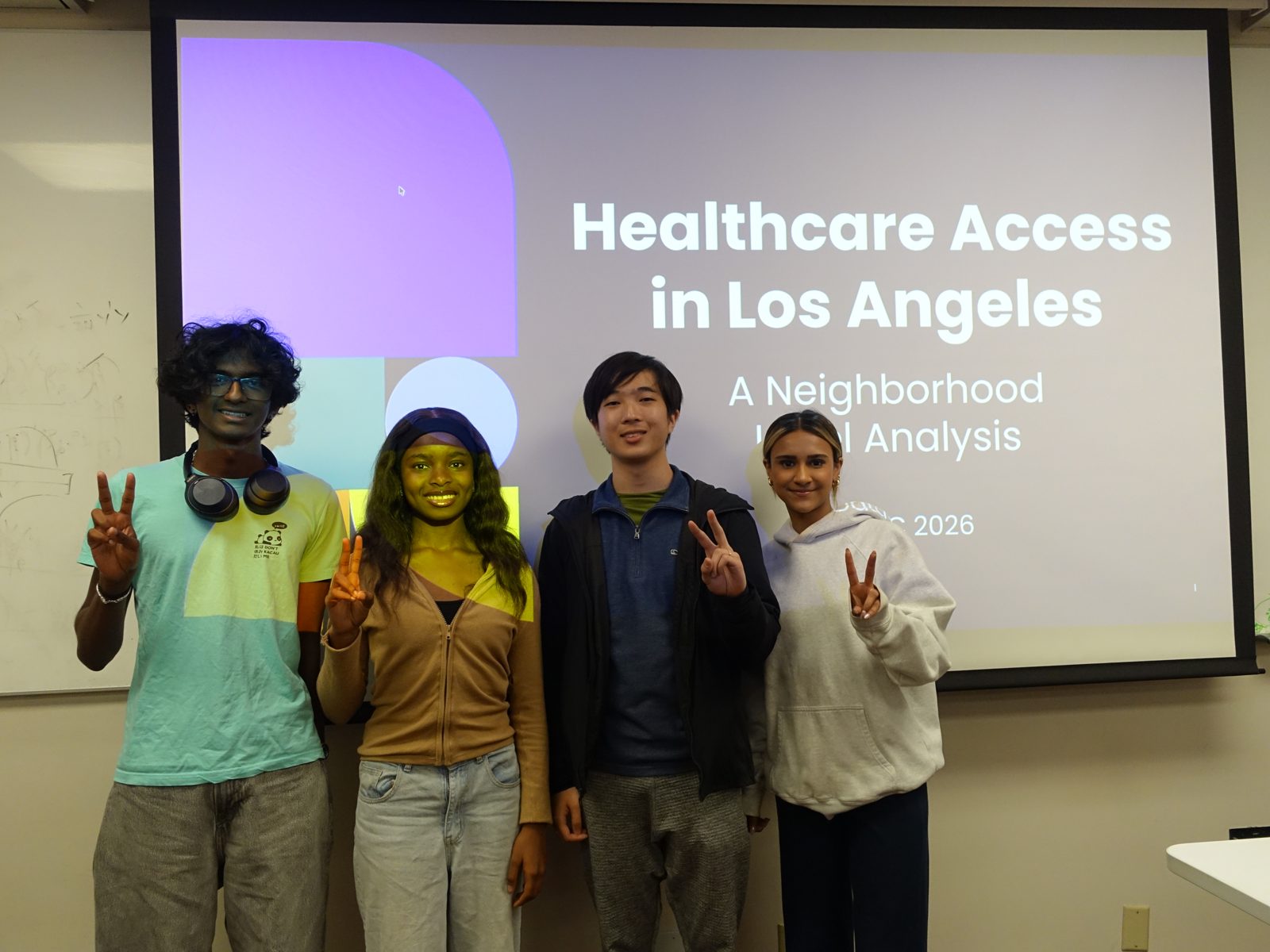 A project team presenting Healthcare Access in Los Angeles